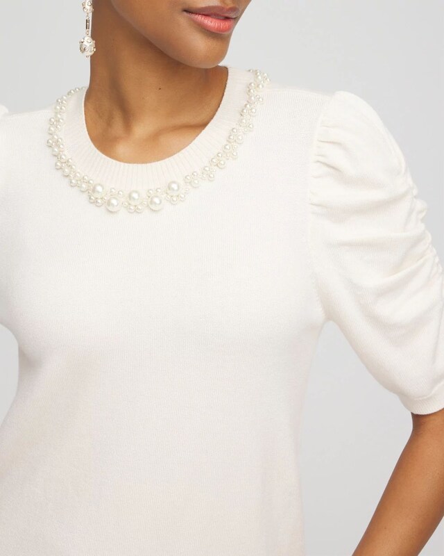 Ruched Sleeves Cashmere Blend Sweater - image 4